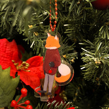 Load image into Gallery viewer, Christmas Tree Fox Acrylic Charm
