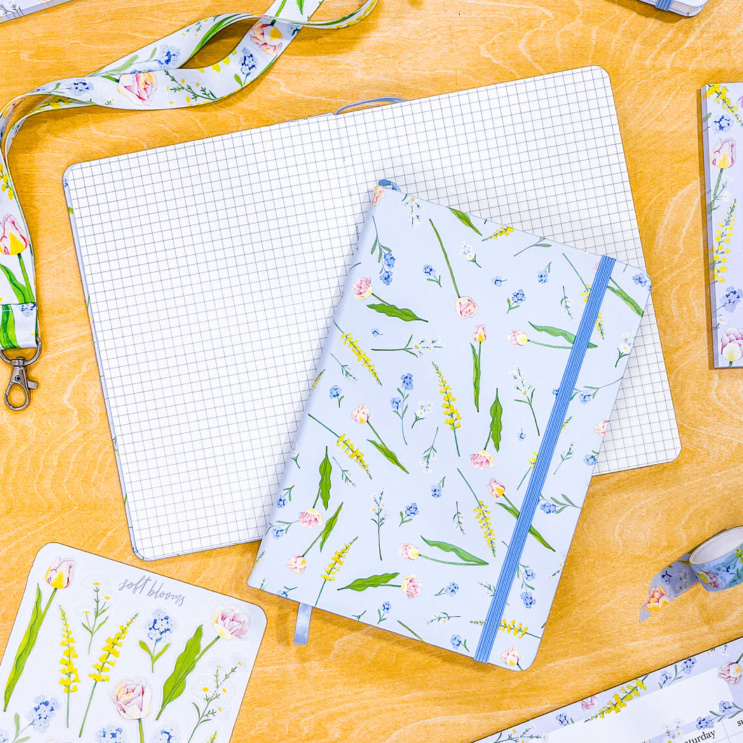 Soft Blooms Grid Notebook