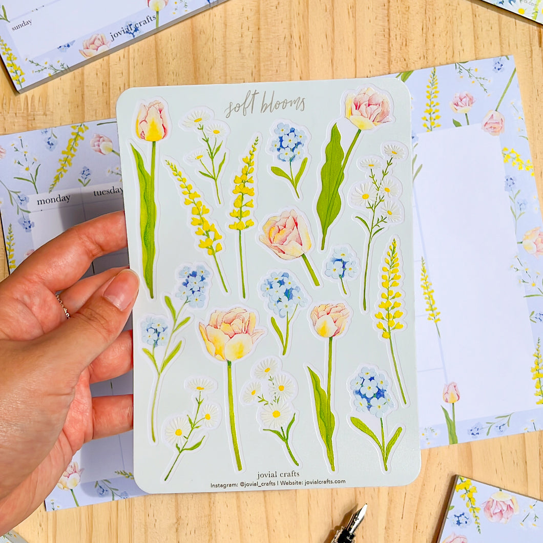 Soft Blooms Transparent Sticker Sheet