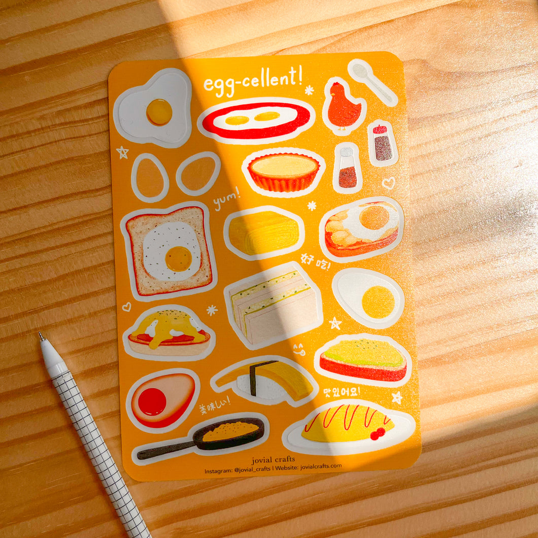 Egg-cellent! Transparent sticker sheet