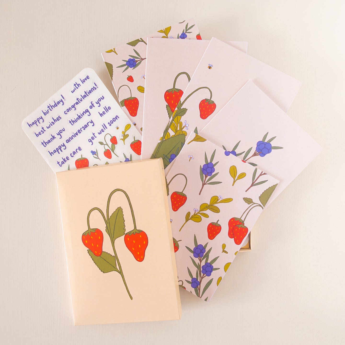 Summer Berries Greeting Card Set